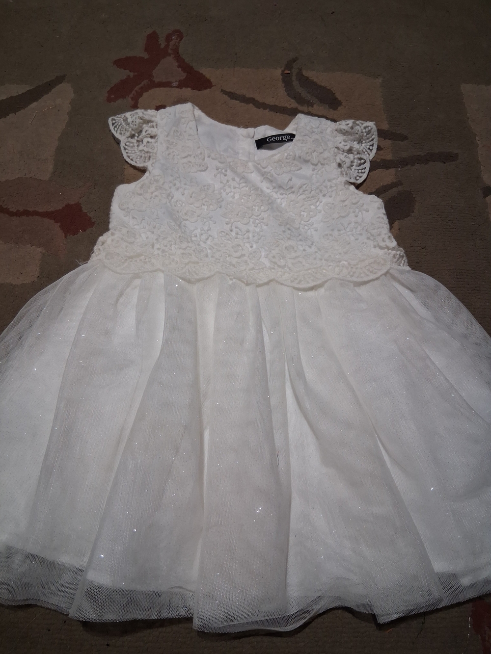George White Lace Girls Dress